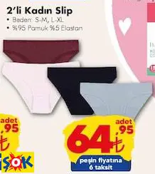 2'Lİ KADIN SLİP KÜLOT